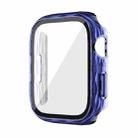 For Apple Watch Series 6 / 5 / 4 / SE 44mm 2 in 1 PC Hybrid Tempered Glass Protector Case(Clear Blue) - 1