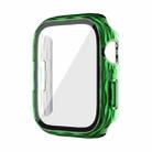 For Apple Watch Series 6 / 5 / 4 / SE 44mm 2 in 1 PC Hybrid Tempered Glass Protector Case(Clear Green) - 1