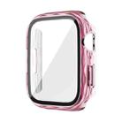 For Apple Watch Series 9 / 8 / 7 45mm 2 in 1 PC Hybrid Tempered Glass Protector Case(Clear Pink) - 1