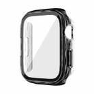 For Apple Watch Series 9 / 8 / 7 45mm 2 in 1 PC Hybrid Tempered Glass Protector Case(Clear Black) - 1