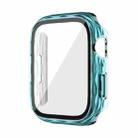 For Apple Watch Series 9 / 8 / 7 41mm 2 in 1 PC Hybrid Tempered Glass Protector Case(Green Lake) - 1