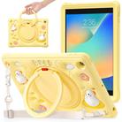 Duck Handle Kickstand Silicone Hybrid PC Tablet Case For iPad 10.2 2021/2020/2019(Yellow) - 1