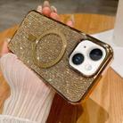 For iPhone 15 Plus Diamonds Plated Magsafe Phone Case(Gold) - 1