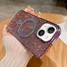 For iPhone 15 Diamonds Plated Magsafe Phone Case(Purple) - 1