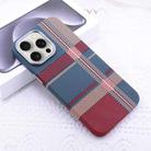 For iPhone 15 Pro Max Kevlar Carbon Fiber Texture MagSafe Magnetic Phone Case(Red Green Checkered) - 1