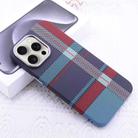 For iPhone 15 Pro Max Kevlar Carbon Fiber Texture MagSafe Magnetic Phone Case(Red Blue Checkered) - 1