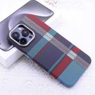 For iPhone 14 Pro Max Kevlar Carbon Fiber Texture MagSafe Magnetic Phone Case(Red Blue Checkered) - 1