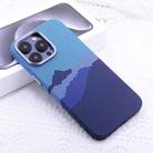 For iPhone 14 Pro Kevlar Carbon Fiber Texture MagSafe Magnetic Phone Case(Blue) - 1