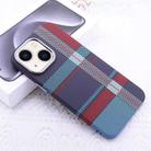 For iPhone 14 Kevlar Carbon Fiber Texture MagSafe Magnetic Phone Case(Red Blue Checkered) - 1