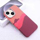 For iPhone 14 Kevlar Carbon Fiber Texture MagSafe Magnetic Phone Case(Orange) - 1