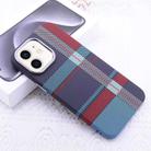 For iPhone 12 Kevlar Carbon Fiber Texture MagSafe Magnetic Phone Case(Red Blue Checkered) - 1