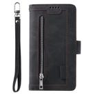 For Motorola Edge 50 Pro Nine Card Zipper Bag Leather Phone Case with Lanyard(Black) - 2