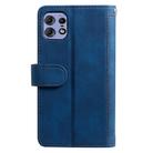 For Motorola Edge 50 Pro Nine Card Zipper Bag Leather Phone Case with Lanyard(Blue) - 3