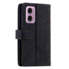 For Motorola Moto G85 Nine Card Zipper Bag Leather Phone Case with Lanyard(Black) - 3