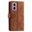 For Motorola Moto G85 Nine Card Zipper Bag Leather Phone Case with Lanyard(Brown) - 3