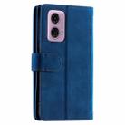 For Motorola Moto G85 Nine Card Zipper Bag Leather Phone Case with Lanyard(Blue) - 3