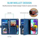 For Motorola Edge 50 Neo Nine Card Zipper Bag Leather Phone Case with Lanyard(Blue) - 3