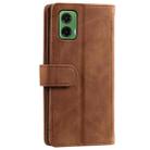 For Motorola Moto G35 Nine Card Zipper Bag Leather Phone Case with Lanyard(Brown) - 3