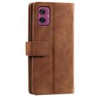For Motorola Moto G55 Nine Card Zipper Bag Leather Phone Case with Lanyard(Brown) - 3