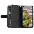 For Motorola Moto G75 5G Nine Card Zipper Bag Leather Phone Case with Lanyard(Black) - 3