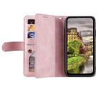 For Motorola Moto G75 5G Nine Card Zipper Bag Leather Phone Case with Lanyard(Pink) - 3