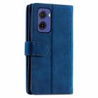 For Motorola Moto G05 Nine Card Zipper Bag Leather Phone Case with Lanyard(Blue) - 3