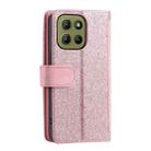 For Motorola Moto G15 Nine Card Zipper Bag Leather Phone Case with Lanyard(Pink) - 3