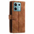 For Motorola Edge 60 Fusion Nine Card Zipper Bag Leather Phone Case with Lanyard(Brown) - 3