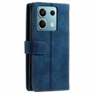 For Motorola Edge 60 Fusion Nine Card Zipper Bag Leather Phone Case with Lanyard(Blue) - 3
