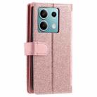 For Motorola Edge 60 Fusion Nine Card Zipper Bag Leather Phone Case with Lanyard(Pink) - 3