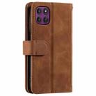 For Motorola Edge 60 Pro Nine Card Zipper Bag Leather Phone Case with Lanyard(Brown) - 3