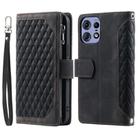 For Motorola Edge 50 Pro Grid Texture Zipper Leather Phone Case with Lanyard(Black) - 2