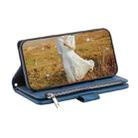 For Motorola Moto G75 5G Grid Texture Zipper Leather Phone Case with Lanyard(Blue) - 3