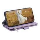 For Motorola Moto G75 5G Grid Texture Zipper Leather Phone Case with Lanyard(Purple) - 3