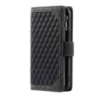 For Motorola Moto G05 Grid Texture Zipper Leather Phone Case with Lanyard(Black) - 2