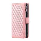 For Motorola Moto G05 Grid Texture Zipper Leather Phone Case with Lanyard(Rose Gold) - 2