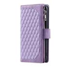For Motorola Edge 60 Fusion Grid Texture Zipper Leather Phone Case with Lanyard(Purple) - 2