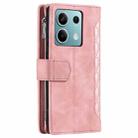 For Motorola Edge 60 Fusion Grid Texture Zipper Leather Phone Case with Lanyard(Rose Gold) - 3