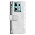 For Motorola Edge 60 Fusion Grid Texture Zipper Leather Phone Case with Lanyard(White) - 3