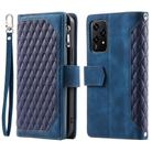 For Honor 200 Lite Grid Texture Zipper Leather Phone Case with Lanyard(Blue) - 2