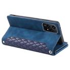 For Honor 200 Lite Grid Texture Zipper Leather Phone Case with Lanyard(Blue) - 3