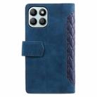 For Honor X6b 4G Global Grid Texture Zipper Leather Phone Case with Lanyard(Blue) - 3