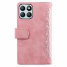 For Honor X6b 4G Global Grid Texture Zipper Leather Phone Case with Lanyard(Rose Gold) - 3