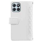 For Honor X6b 4G Global Grid Texture Zipper Leather Phone Case with Lanyard(White) - 3