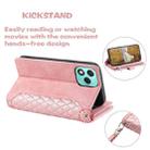 For Honor 400 Lite Grid Texture Zipper Leather Phone Case with Lanyard(Rose Gold) - 3