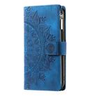 For Motorola Edge 50 Pro Multi-Card Totem Zipper Leather Phone Case(Blue) - 2