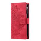 For Motorola Edge 50 Pro Multi-Card Totem Zipper Leather Phone Case(Red) - 2