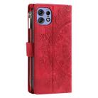 For Motorola Edge 50 Pro Multi-Card Totem Zipper Leather Phone Case(Red) - 3