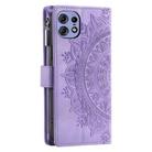 For Motorola Edge 50 Pro Multi-Card Totem Zipper Leather Phone Case(Purple) - 3