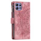 For Motorola Edge 50 Pro Multi-Card Totem Zipper Leather Phone Case(Pink) - 3